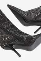 Rhinestone-embellished Heeled Boots