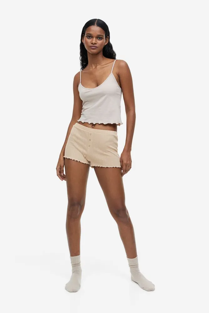 Cream Pointelle Shorts, Lingerie & Sleepwear