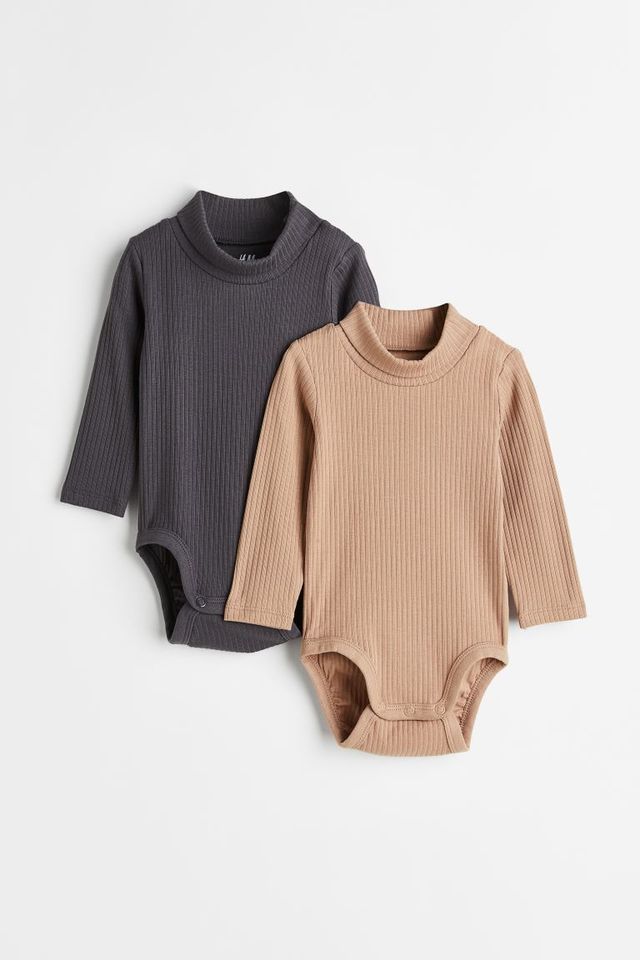 2-pack Ribbed Cotton Bodysuits