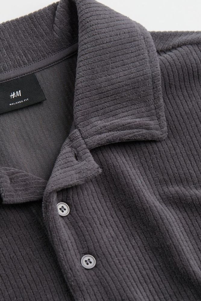 Relaxed Fit Velour Polo Shirt