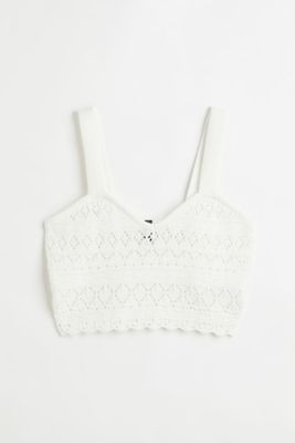 Crochet-look Crop Top