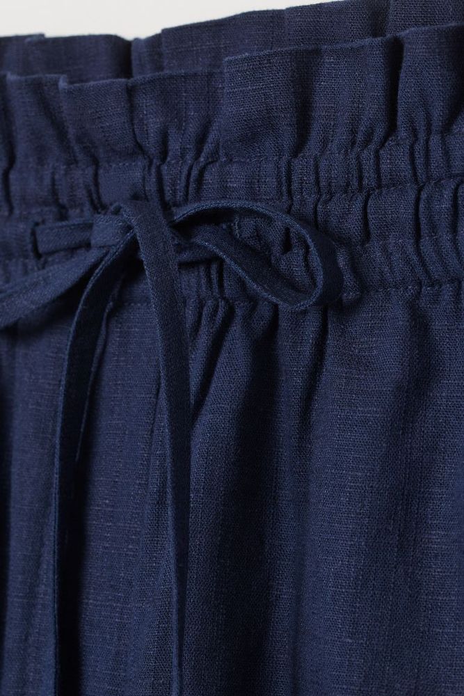 Linen-blend Shorts High Waist