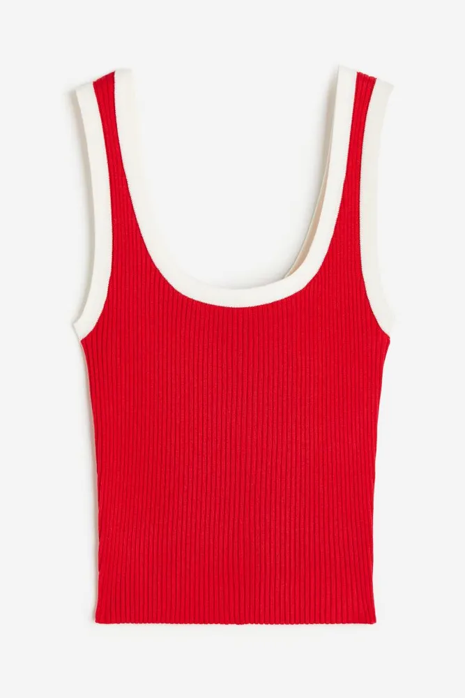 Halara NWT Ribbed Knit Zip Front Cut Out Cropped Training Tank Top Red XS -  $18 New With Tags - From Haley