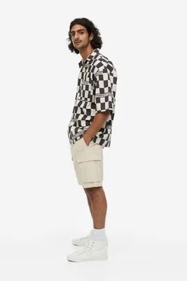 Regular Fit Nylon Cargo Shorts