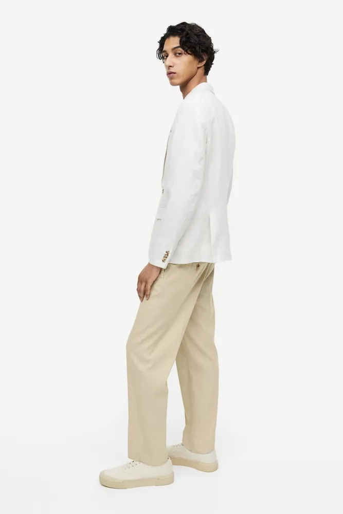 Regular Fit Linen-blend Pants