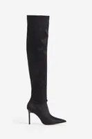 Over-the-knee Satin Boots