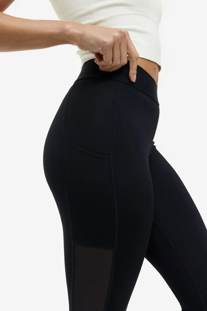 DryMove™ Pocket-detail sports tights - Black - Ladies