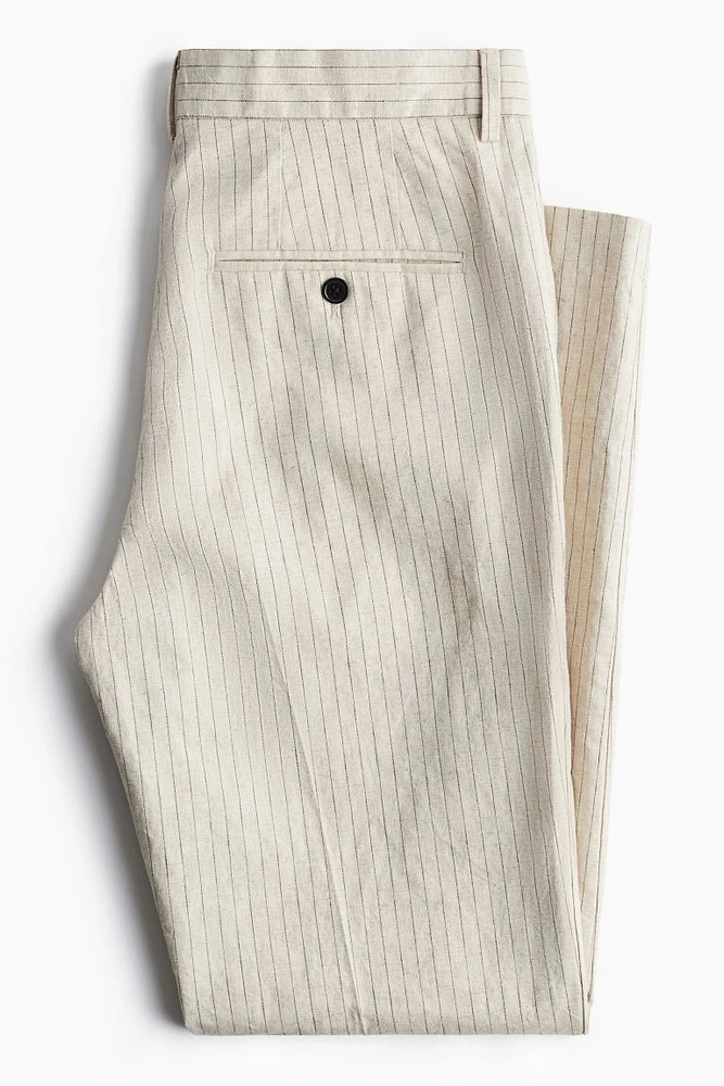 Slim Fit Dressy Linen-blend Pants