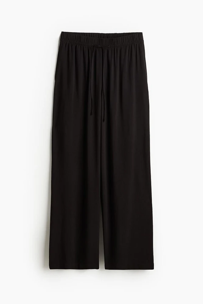 Wide-cut Pull-on Pants