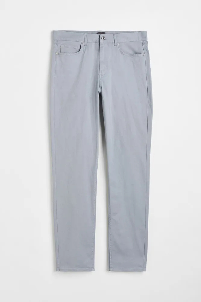 Regular fit stretch cotton twill pants