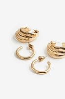 2 Pairs Hoop Earrings