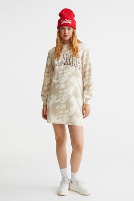 Patterned Sweatshirt Dress