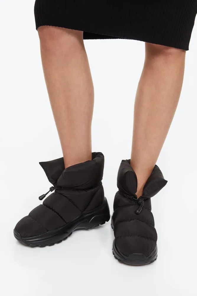 Padded Sneaker-style Boots - Black - Ladies