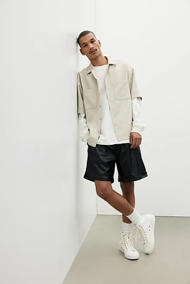 Relaxed Fit Coated Shorts