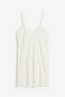 Lace-trimmed Ribbed Nightgown