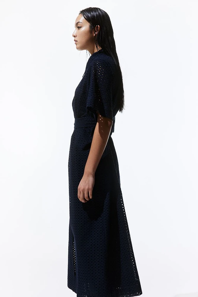 Eyelet Embroidered Shirt Dress