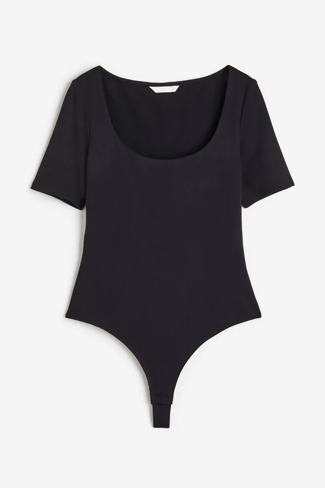 Short-sleeved Thong Bodysuit