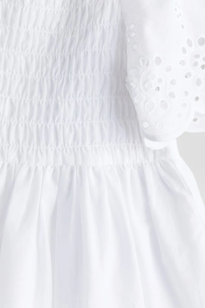 Cotton Dress with Eyelet Embroidery