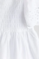 Cotton Dress with Eyelet Embroidery