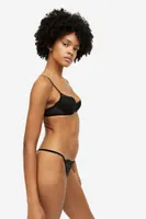 H M H & M - Padded Underwired Lace Bra - Black for Women