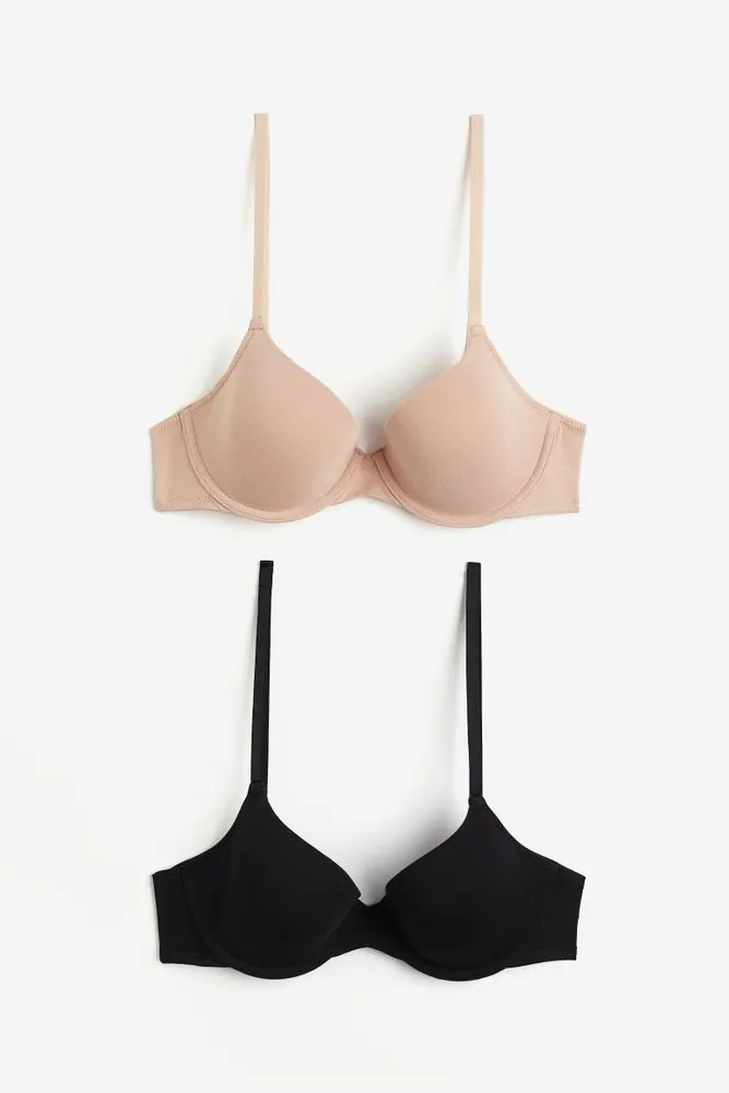 2-pack Padded Cotton T-shirt Bras