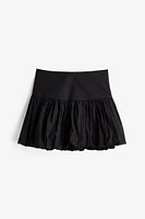 Bubble-hem Poplin Mini Skirt