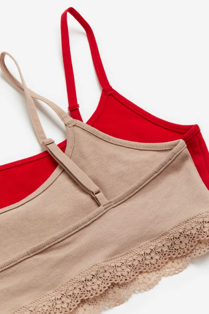 H&M 2-pack Non-padded Cotton Bra Tops
