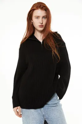 Oversized Half-zip Sweater