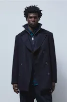 Regular Fit Wool-blend Pea Coat