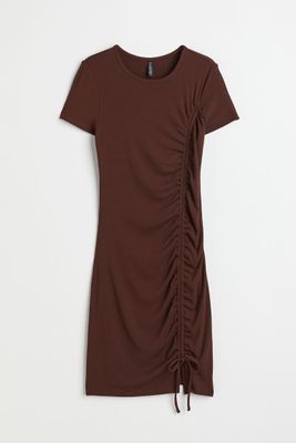 Fitted Drawstring-detail Dress