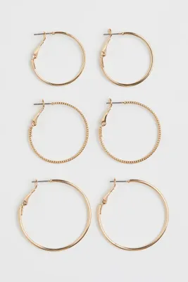 3 Pairs Hoop Earrings