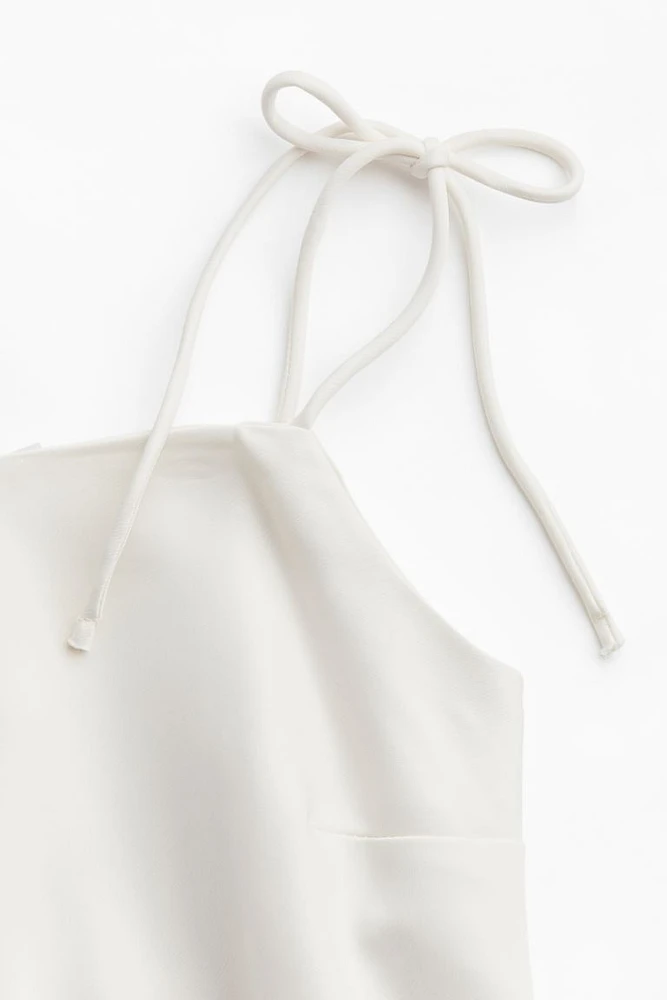 Tie-detail Satin Slip Dress