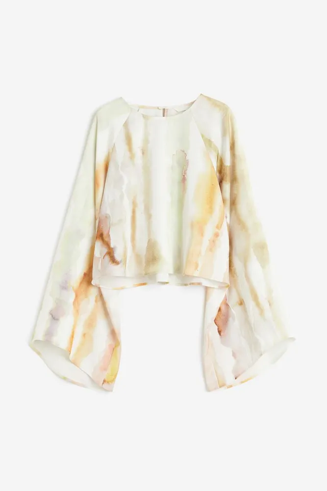 Trumpet-sleeved Blouse