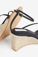 Wedge-heeled Leather Espadrilles