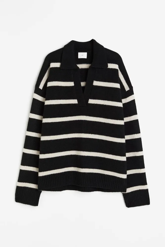 Fine-knit Collared Sweater