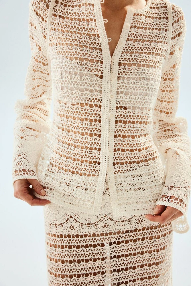 Crochet-look Cardigan