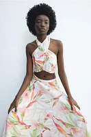 Linen-blend Circle Skirt