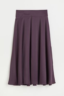 Calf-length Satin Skirt