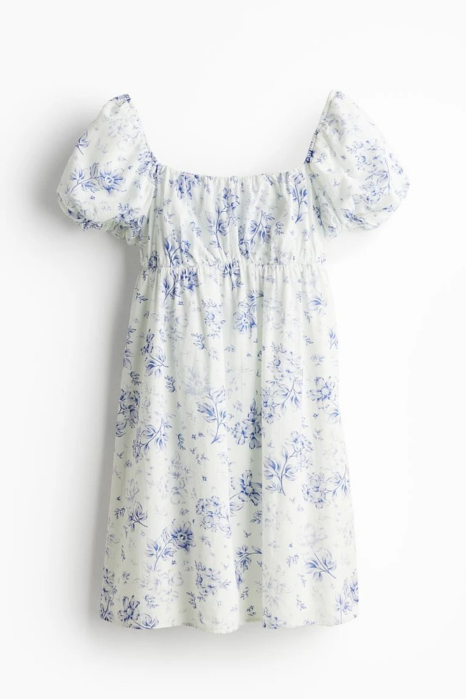 Puff-sleeved Babydoll Dress
