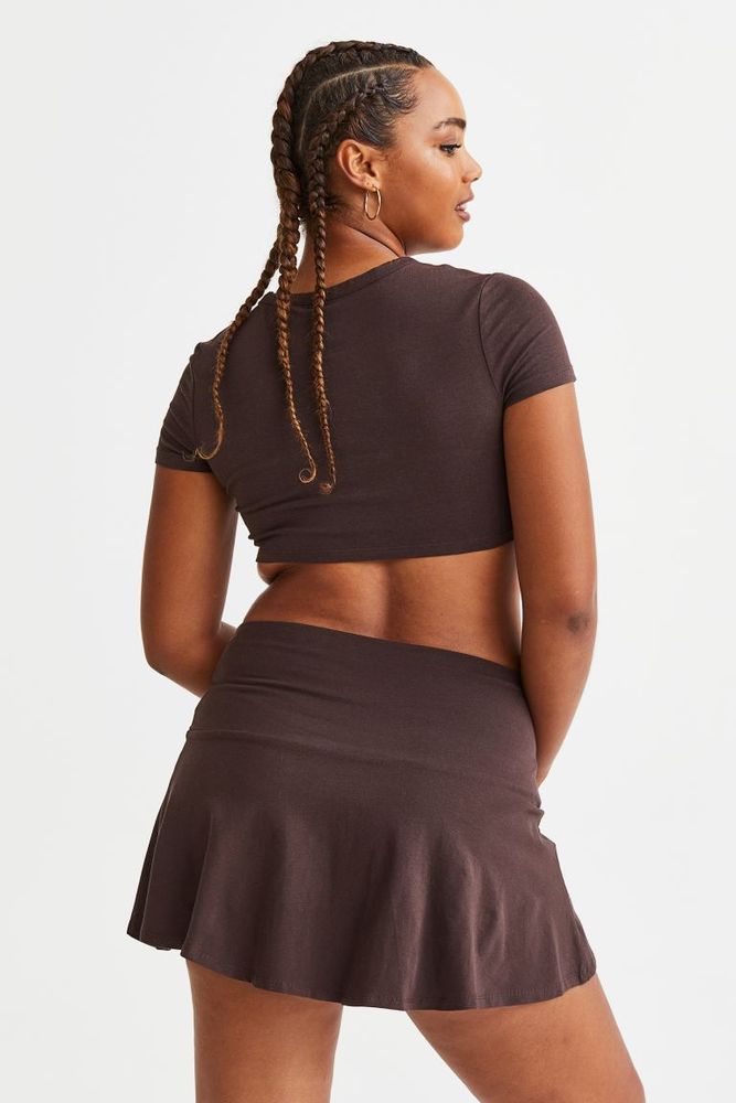 Flared Cotton Jersey Skirt