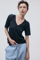 V-neck Linen Jersey T-shirt