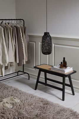 Banc avec assise en rotin