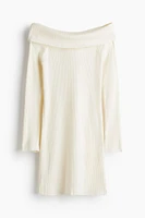 Rib-knit Off-the-shoulder Dress