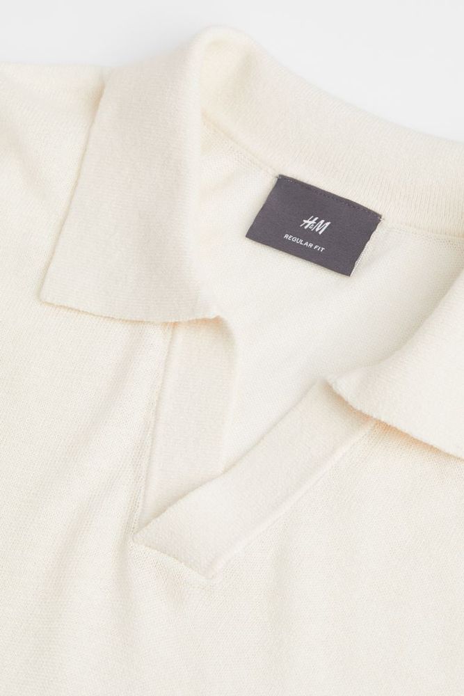 Regular Fit Linen-blend Polo Shirt