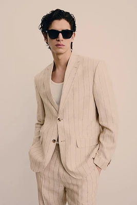 Regular Fit Linen Jacket