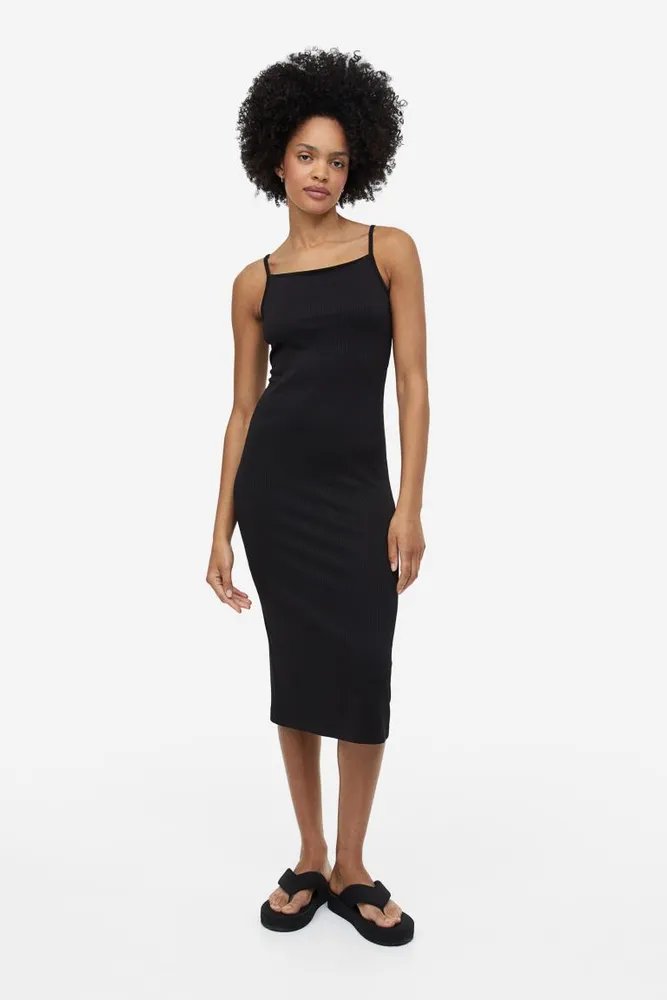 H&M Open-backed ribbed jersey dress | Pike and Rose