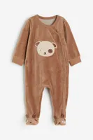 Velour Pajama Jumpsuit with Covered Feet