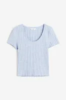 Ribbed Scoop-neck T-shirt