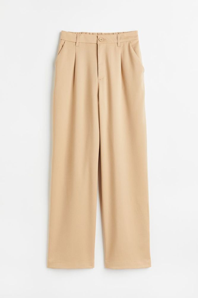 Wide-leg Twill Pants