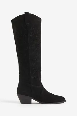 Knee-high Suede Cowboy Boots
